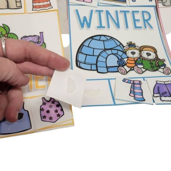 Homemade Matching Velcro cards, special needs teaching, seasons - Picture 4 of 4